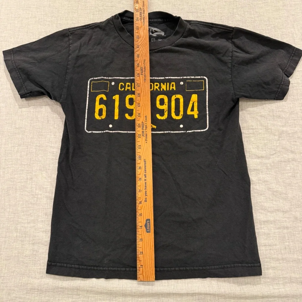 SD West Coastin San Diego California License Plate T-Shirt Mens S Black Cotton